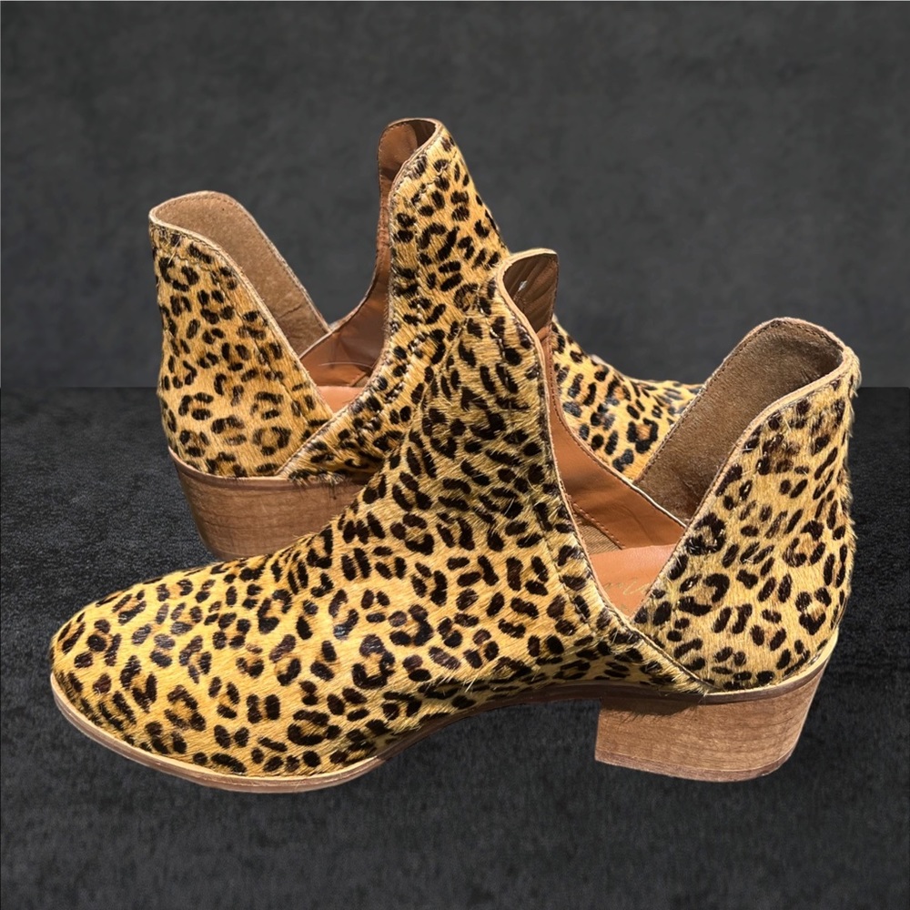Coconuts by Matisse Leopard Calf Fur Boots Western Booties Size 7 1/2